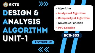 Lec11  Design amp Analysis Algorithm  Unit1  BCS503  DAA Aktu 3rd Year  Aktu Exams  DAA [upl. by Yoo]