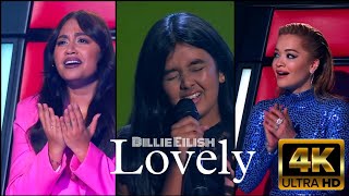 4k Billie Eilish LOVELY Stage Performance By Janaki Easwar  Portrait Whatsapp Status  THE VOICE [upl. by Metts]