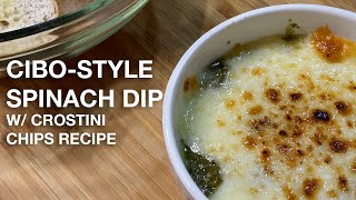 Super Easy CiboStyle Spinach dip w Crostini Chips [upl. by Laitselec904]