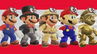 Super Mario Odyssey  All Costumes amp Hats [upl. by Enylcaj572]