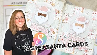 Pastel Santa Christmas Cards with Scrapbookcom [upl. by Shulins]