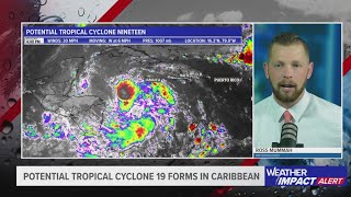 Hurricane Sara Potential Tropical Cyclone Nineteen forms over the Caribbean [upl. by Painter263]