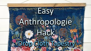 Easy Anthropologie Tapestry Hack  WNW DIY [upl. by Nairdad]