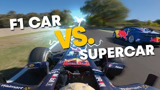 F1 Car vs Supercar at Mount Panorama circuit in Bathurst 🇦🇺 [upl. by Dorisa]