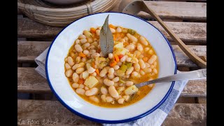 Potaje 🍲 de alubias con verduras  en olla exprés [upl. by Acirtal]