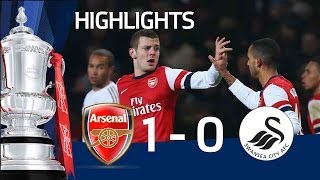 Arsenal 10 Swansea  Wilshere goal and full highlights  The FA Cup 3rd Round Replay 2013 [upl. by Ogg443]