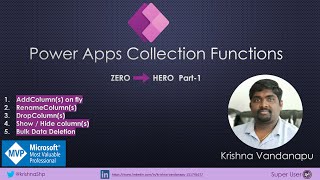 Power Apps Collection Functions to Add amp Delete columns [upl. by Anaitsirc791]