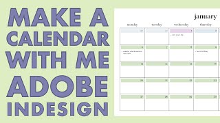 How to Make a Calendar in Adobe InDesign [upl. by Dotty]