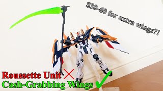 CashGrabbing Wings💢💢💢 MG 1100 Gundam Deathscythe EW Roussette Unit Review  ガンダムデスサイズEW [upl. by Ieso]