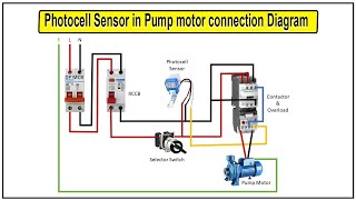 How to Make Photocell Sensor in Pump motor connection Diagram  photocell light sensor wiring [upl. by Auot31]