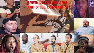 Erwin Loses His Arm Best Reactions  Attack on Titan 2x11 quotChargequot [upl. by Sollars]