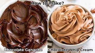 How to make Chocolate Ganache and Chocolate Whipped Cream Recipe [upl. by Nicks859]