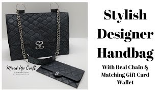 Stylish Designer Handbag Chanel Inspired  Leather Look Gift Bag With Metal Chain Handle [upl. by Soren]