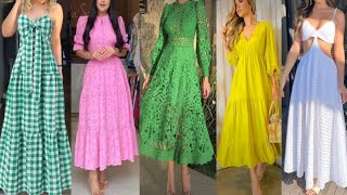 Vestidos elegantes Sencillos y Modernos de Primavera veranoModa Mujeres 2024 [upl. by Axia]