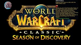 How to get the Wild Strikes Rune Windfury Aura for Druids in WoW Classic Season of Discovery SoD [upl. by Silsbye]