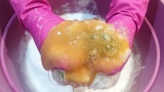 Bleach Reaction Liquid Soap and Recycled Powder 🤍 Sponges Squeezing 🤎 ASMR [upl. by Iruy611]