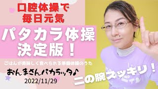 口腔体操で毎日元気、パタカラ体操決定版！ごはんが美味しく食べられる準備体操のうた「おんまさんパカラッタ」毎日1130から！20221129 [upl. by Colombi]