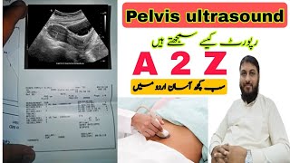 ultrasound pelvis report Hindi Urdu how to read ultrasound report at home ultrasound [upl. by Anifad586]