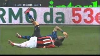 Zlatan knocks Materazzi  Inter  Milan 20101114 [upl. by Borchers336]