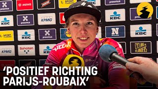 Lorena Wiebes wint 4e Scheldeprijs “Positief richting ParijsRoubaix” [upl. by Enak]