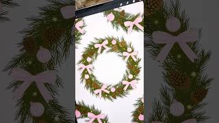 Festive wreath brushes procreate 🎄procreate digitalart procreate ipadart festiveart christmas [upl. by Ulane]