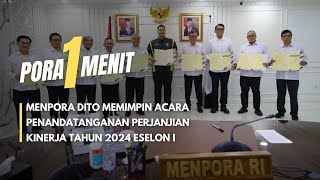 Menpora Dito Memimpin acara Penandatanganan Perjanjian Kinerja Tahun 2024 Eselon I [upl. by Emoraj]