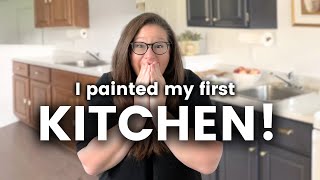 DIY Cabinet Painting  A Bluetiful Kitchen Transformation [upl. by Cirted]