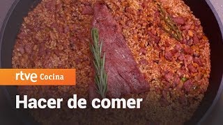 Cómo hacer Arroz con pluma ibérica y setas  Hacer de comer  RTVE Cocina [upl. by Harpp]