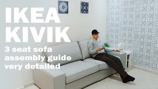 IKEA kivik 3 seat sofa assembly instructions very detailed [upl. by Grinnell959]