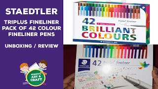 Staedtler Triplus fineliner pack of 42 colour fineliner pens Review [upl. by Eiram]