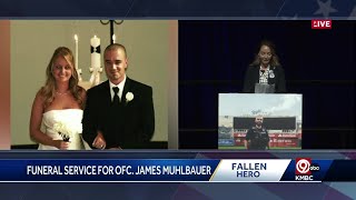 Speech from officer Muhlbauers wife read by family friend at KCPD memorial service [upl. by Atinid]