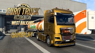 Euro Truck Simulator 2 West Balkans Dlc Man TGX Podgorica to Pristina [upl. by Aonehc]