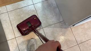 OxyDry pre scrubbing tile with the Koblenz twin brush floor scrubber video 1 of 5 [upl. by Nitsraek]