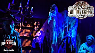 SeaWorld San Antonio HOWLOSCREAM  Milton Creek Manor Haunted House [upl. by Adaliah]