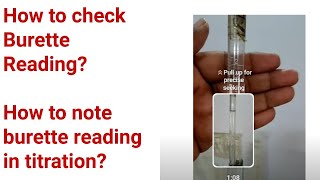 how to check Burette Reading How to note burette reading in titration Burette Reading in titration [upl. by Aleahs794]