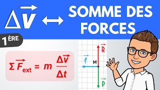 Vecteur variation de vitesse et somme des forces  1ère  Physique [upl. by Melak607]