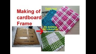 Making Cardboard Frame for woolen Table matfloor matthaal poshoriginal video links in subtitle [upl. by Ayik186]