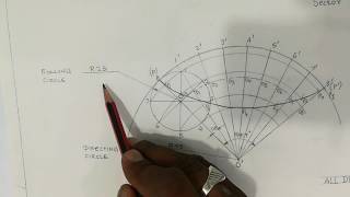 Hypocycloid Curve shown in Sheet On Engineering Graphics Subject Explained in English [upl. by Yticilef]