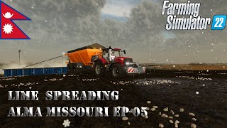 LIME SPREADING II WINTER II SNOWING II CASE TRACTOR II FARMING SIMULATOR 22 II ALMA MISSOURI EP05 [upl. by Kirstyn188]