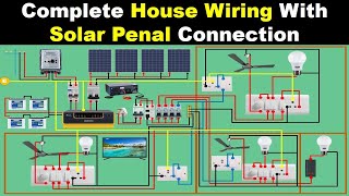 Complete House Wiring with Solar Panel  House wiring with Inverter  Electrical technician [upl. by Pope]