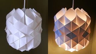 DIY paper lamplantern Cathedral light  how to make a pendant light out of paper  EzyCraft [upl. by Lecia517]