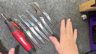 Sharpening Henckels Serrated Steak Knives  Harbor Freight Tools [upl. by Seravat698]