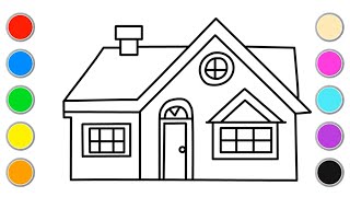 COLORIAGE UN MAISON  Homestead  Vidéo éducative amp Planète coloriage [upl. by Adlesirc]