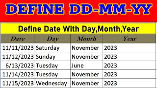 ♂️How to Define Date with ddmmyy Date with ddmmyy In Excel दिनांक से दिन कैसे निकाले InExcel [upl. by Aemat722]