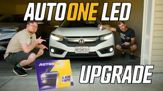 AUTOONE LED Fog Light Upgrade Honda Civic [upl. by Ayanaj]