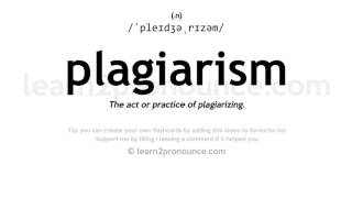 Pronunciation of Plagiarism  Definition of Plagiarism [upl. by Spatz638]