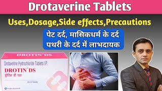 Drotaverine tablets 40mg 80mg uses dose side effects in hindi  Drotin ds  Drotikind [upl. by Aicirpac]