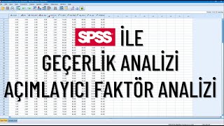 SPSS İle Geçerlik Analizi  Anlam Çıkarıcı Faktör Analizi  Ön Şartlardan Raporun Yazımına [upl. by Errehs]