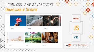 Draggable Slider using HTML CSS and JavaScript [upl. by Yror]