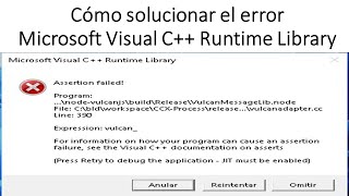 Cómo solucionar el error Microsoft Visual C Runtime Library [upl. by Quickel]